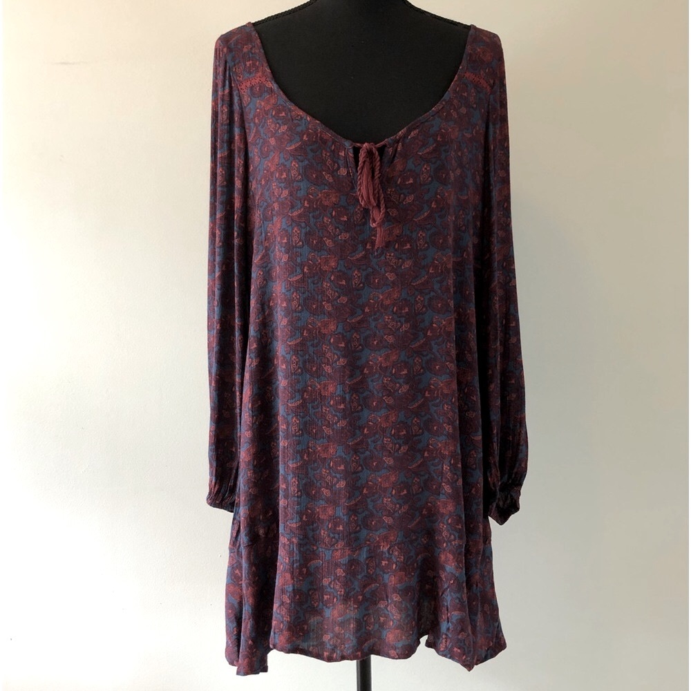 Women’s Harlow Long sleeve Boho Cottagecore midi dress size S